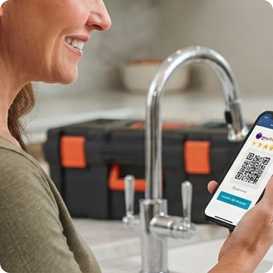 Your customer scans one QR code